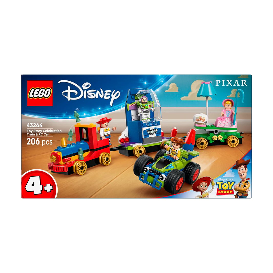 Конструктор LEGO Disney Святкування з Історії Іграшок: потяг і авто для перегонів, 206 деталей, від 4 років (43264)